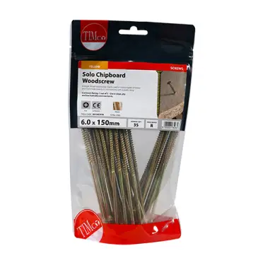 Click Here To Enlarge This Photo Of TIMCO Solo Countersunk Gold Woodscrews