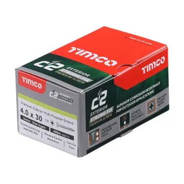 Click Here To Enlarge This Photo Of TIMCO C2 Exterior Multi-Purpose Premium Countersunk Silver Woodscrews