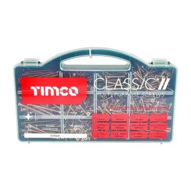 Click Here To Enlarge This Photo Of TIMCO Classic Multi-Purpose Countersunk Gold Woodscrews Assorted Case - CLASSICTRAY
