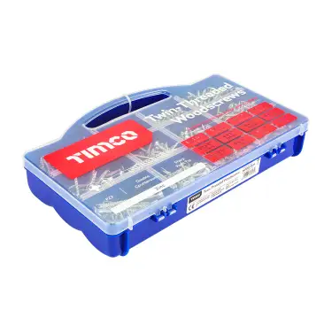 Click Here To Enlarge This Photo Of TIMCO Twin-Threaded Silver Woodscrews Mixed Tray - WOODTRAY