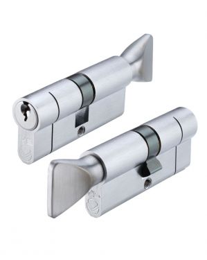 Click Here To Enlarge This Photo Of V5EP4535CTSCE - Zoo Hardware Vier V5 Euro Profile Cylinder & Turn 80mm &lpar;45&sol;35T&rpar; Satin Chrome