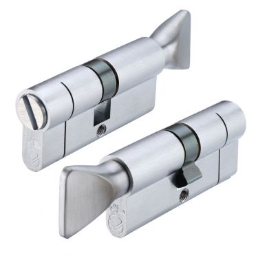 Click Here To Enlarge This Photo Of V5EP70CBLSC - Zoo Hardware Vier V5 Euro Profile 70mm &lpar;35&sol;35&rpar; Cylinder Turn with Coin Release Satin Chrome