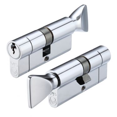 Click Here To Enlarge This Photo Of V5EP70CTPCE - Zoo Hardware Vier V5 Euro Profile Cylinder & Turn 70mm &lpar;35&sol;35T&rpar; Polished Chrome