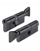 V5EP80CTBKE - Zoo Hardware Vier V5 Euro Profile Cylinder & Turn 80mm &lpar;40&sol;40T&rpar; Black
