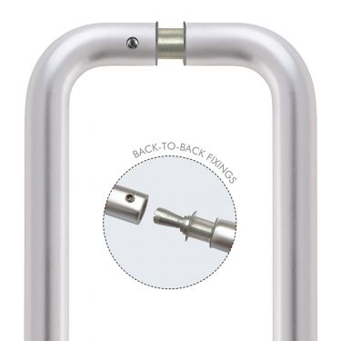 Click Here To Enlarge This Photo Of ZAAD425BSABB - Zoo Hardware &lpar;Pair&rpar; 425mm x 19mm 'D' Pull Handles with Back to Back Fixings - Aluminium