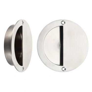 Click Here To Enlarge This Photo Of ZAS41SS - Zoo Hardware Half Moon Flush Pull &lpar;90mm dia&rpar; Satin Stainless Steel