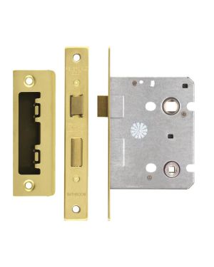 Click Here To Enlarge This Photo Of ZBC76PVD - Zoo Hardware Contract Residential Bathroom Lock 76mm &lpar;57mm Backset&rpar; Polished Brass