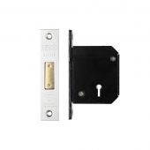 ZBSCD67SS - Zoo Hardware British Standard 5 Lever Deadlock - 67mm c&sol;w Esc - Chubb Retro Fit 3G114 Satin Stainless Steel
