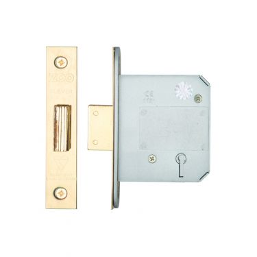Click Here To Enlarge This Photo Of ZBSD76PVD - Zoo Hardware British Standard 5 Lever Deadlock 76mm &lpar;57mm Backset&rpar; Polished Brass