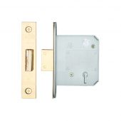 ZBSD76PVD - Zoo Hardware British Standard 5 Lever Deadlock 76mm &lpar;57mm Backset&rpar; Polished Brass