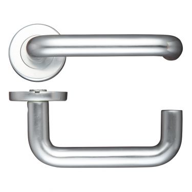 Click Here To Enlarge This Photo Of ZCA030SA - Zoo Hardware 19mm Return to Door Lever on Round Push on Rose &lpar;Contract&rpar; Aluminium