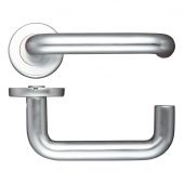 ZCA030SA - Zoo Hardware 19mm Return to Door Lever on Round Push on Rose &lpar;Contract&rpar; Aluminium