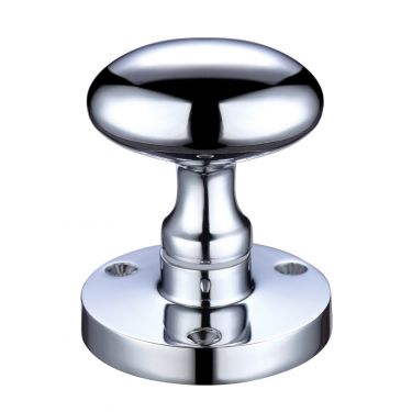 Click Here To Enlarge This Photo Of ZCB34CP - Zoo Hardware Oval Mortice Knobs &lpar;Sprung&rpar; 60&period;5mm Rose dia&period; Polished Chrome
