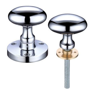Click Here To Enlarge This Photo Of ZCB34RCP - Zoo Hardware Oval Rim Knobs &lpar;Unsprung&rpar; 60&period;5mm Rose dia&period; Polished Chrome