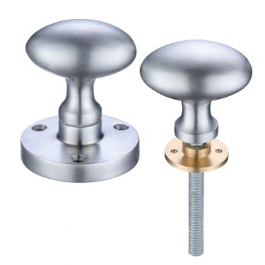 Click Here To Enlarge This Photo Of ZCB34RSC - Zoo Hardware Oval Rim Knobs &lpar;Unsprung&rpar; 60&period;5mm Rose dia&period; Satin Chrome