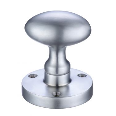 Click Here To Enlarge This Photo Of ZCB34SC - Zoo Hardware Oval Mortice Knobs &lpar;Sprung&rpar; 60&period;5mm Rose dia&period; Satin Chrome