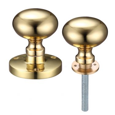 Click Here To Enlarge This Photo Of ZCB35R - Zoo Hardware Mushroom Rim Knobs &lpar;Unsprung&rpar; 61&period;5mm Rose dia&period; Polished Brass