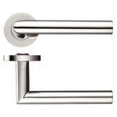 ZCS010PS - Zoo Hardware 19mm Mitred Lever on Round Rose &lpar;Grade 304&rpar; Polished Stainless Steel