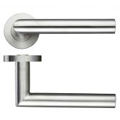 ZCS010SS - Zoo Hardware 19mm Mitred Lever on Round Rose &lpar;Grade 304&rpar; Satin Stainless Steel