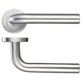 ZCS2020SS - Zoo Hardware 19mm Radius Lever on Round Rose &lpar;Grade 201&rpar; Satin Stainless Steel