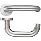 ZCS2080SS - Zoo Hardware 22mm Return to Door Safety Lever on Round Rose &lpar;Grade 201&rpar; Satin Stainless Steel
