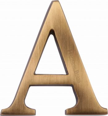 Click Here To Enlarge This Photo Of C1565 2 A-AT Heritage Brass Alphabet A Pin Fix 51mm &lpar;2"&rpar; Antique Brass Finish