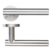 ZCS2130SS - Zoo Hardware 19mm Straight T-Bar Lever on Round Rose &lpar;Grade 201&rpar; Satin Stainless Steel