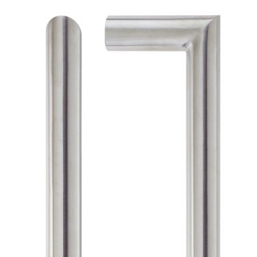 Click Here To Enlarge This Photo Of ZCS2M150BS - Zoo Hardware 150mm x 19mm Mitred Bolt Through Pull Handle &lpar;Grade 201&rpar; Satin Stainless Steel