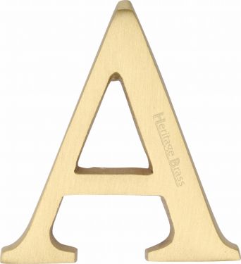 Click Here To Enlarge This Photo Of C1565 2 A-SB Heritage Brass Alphabet A Pin Fix 51mm &lpar;2"&rpar; Satin Brass Finish