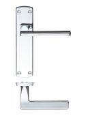 ZCZ012CP Zoo Hardware Stanza 'Leon' Latch Lever Handles on Backplate &lpar;170mm x 40mm&rpar; Polished Chrome &lpar;Contract Range&rpar;