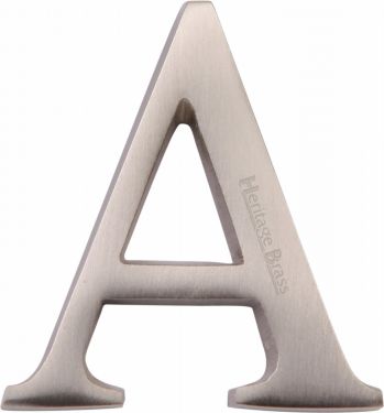 Click Here To Enlarge This Photo Of C1565 2 A-SN Heritage Brass Alphabet A Pin Fix 51mm &lpar;2"&rpar; Satin Nickel Finish