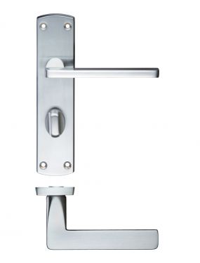 Click Here To Enlarge This Photo Of ZCZ013SC Zoo Hardware Stanza 'Leon' Bathroom Lever Handles &lpar;57mm c&sol;c&rpar; on Backplate &lpar;170mm x 40mm&rpar; Satin Chrome &lpar;Contract Range&rpar;