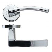 ZCZ030CP Zoo Hardware Stanza 'Toledo' Lever Handles on Round Push on Rose - Polished Chrome &lpar;Contract Range&rpar;