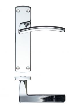 Click Here To Enlarge This Photo Of ZCZ032CP Zoo Hardware Stanza 'Toledo' Latch Lever Handles on Backplate &lpar;170mm x 40mm&rpar; Polished Chrome &lpar;Contract Range&rpar;