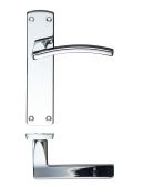 ZCZ032CP Zoo Hardware Stanza 'Toledo' Latch Lever Handles on Backplate &lpar;170mm x 40mm&rpar; Polished Chrome &lpar;Contract Range&rpar;