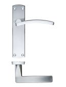 ZCZ032SC Zoo Hardware Stanza 'Toledo' Latch Lever Handles on Backplate &lpar;170mm x 40mm&rpar; Satin Chrome &lpar;Contract Range&rpar;