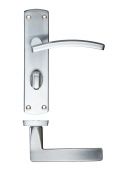 ZCZ033SC Zoo Hardware Stanza 'Toledo' Bathroom Lever Handles &lpar;57mm c&sol;c&rpar; on Backplate &lpar;170mm x 40mm&rpar; Satin Chrome &lpar;Contract Range&rpar;