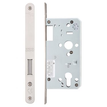 Click Here To Enlarge This Photo Of ZDL0055RSS - Zoo Hardware Din Euro Profile Deadlock - 55mm Backset &lpar;Radius&rpar; Satin Stainless Steel