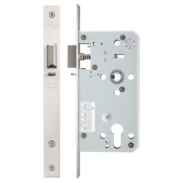Click Here To Enlarge This Photo Of ZDL7255NLSS - Zoo Hardware Din Night Latch Case - 72mm c&sol;c - Backset 55mm &lpar;Square&rpar; Satin Stainless Steel