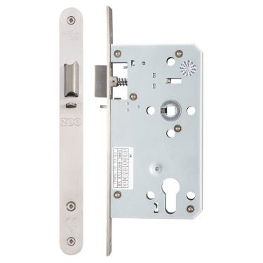 Click Here To Enlarge This Photo Of ZDL7260NLRSS - Zoo Hardware Din Night Latch Case - 72mm c&sol;c - Backset 60mm &lpar;Radius&rpar; Satin Stainless Steel