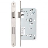 ZDL7855RSS - Zoo Hardware Din Bathroom Lock - 78mm c&sol;c - Backset 55mm &lpar;Radius&rpar; Satin Stainless Steel