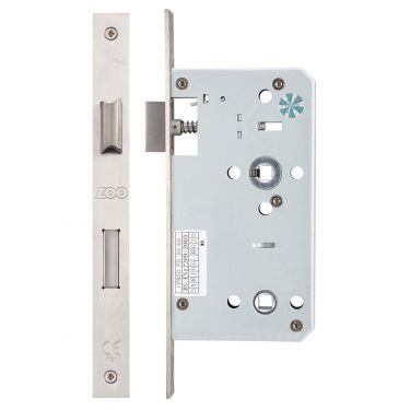 Click Here To Enlarge This Photo Of ZDL7860SS - Zoo Hardware Din Bathroom Lock - 78mm c&sol;c - Backset 60mm &lpar;Square&rpar; Satin Stainless Steel