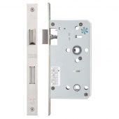 ZDL7860SS - Zoo Hardware Din Bathroom Lock - 78mm c&sol;c - Backset 60mm &lpar;Square&rpar; Satin Stainless Steel