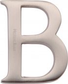 C1565 2 B-SN Heritage Brass Alphabet B Pin Fix 51mm &lpar;2"&rpar; Satin Nickel Finish