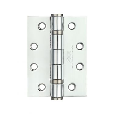 Click Here To Enlarge This Photo Of ZHS43CP - Zoo Hardware Grade 11 CE Fire Rated Ball Bearing Hinges &lpar;Square&rpar; 102 x 76 x 3mm Polished Chrome