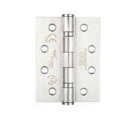 ZHSS243P3 - Zoo Hardware Grade 13 CE Fire Rated Ball Bearing Hinges &lpar;Square&rpar; 102 x 76 x 3mm Polished Stainless Steel &lpar;Pack of 3&rpar;