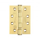 ZHSS243PVD - Zoo Hardware Grade 13 CE Fire Rated Ball Bearing Hinges &lpar;Square&rpar; 102 x 76 x 3mm PVD Stainless Brass