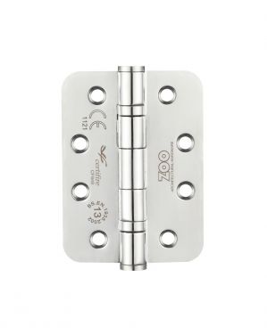 Click Here To Enlarge This Photo Of ZHSS243RP - Zoo Hardware Grade 13 CE Fire Rated Ball Bearing Hinges &lpar;Radius&rpar; 102 x 76 x 3mm Polished Stainless Steel