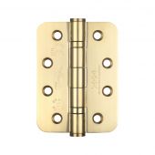 ZHSS243RPVD - Zoo Hardware Grade 13 CE Fire Rated Ball Bearing Hinges &lpar;Radius&rpar; 102 x 76 x 3mm PVD Stainless Brass