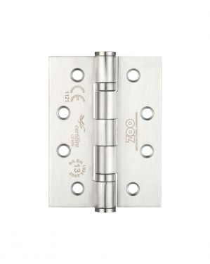 Click Here To Enlarge This Photo Of ZHSS243S3 - Zoo Hardware Grade 13 CE Fire Rated Ball Bearing Hinges &lpar;Square&rpar; 102 x 76 x 3mm Satin Stainless Steel &lpar;Pack of 3&rpar;